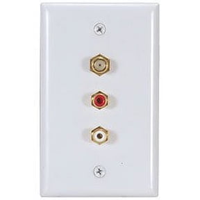 RCA Wall Plate with F Connector & 2 RCA Jacks