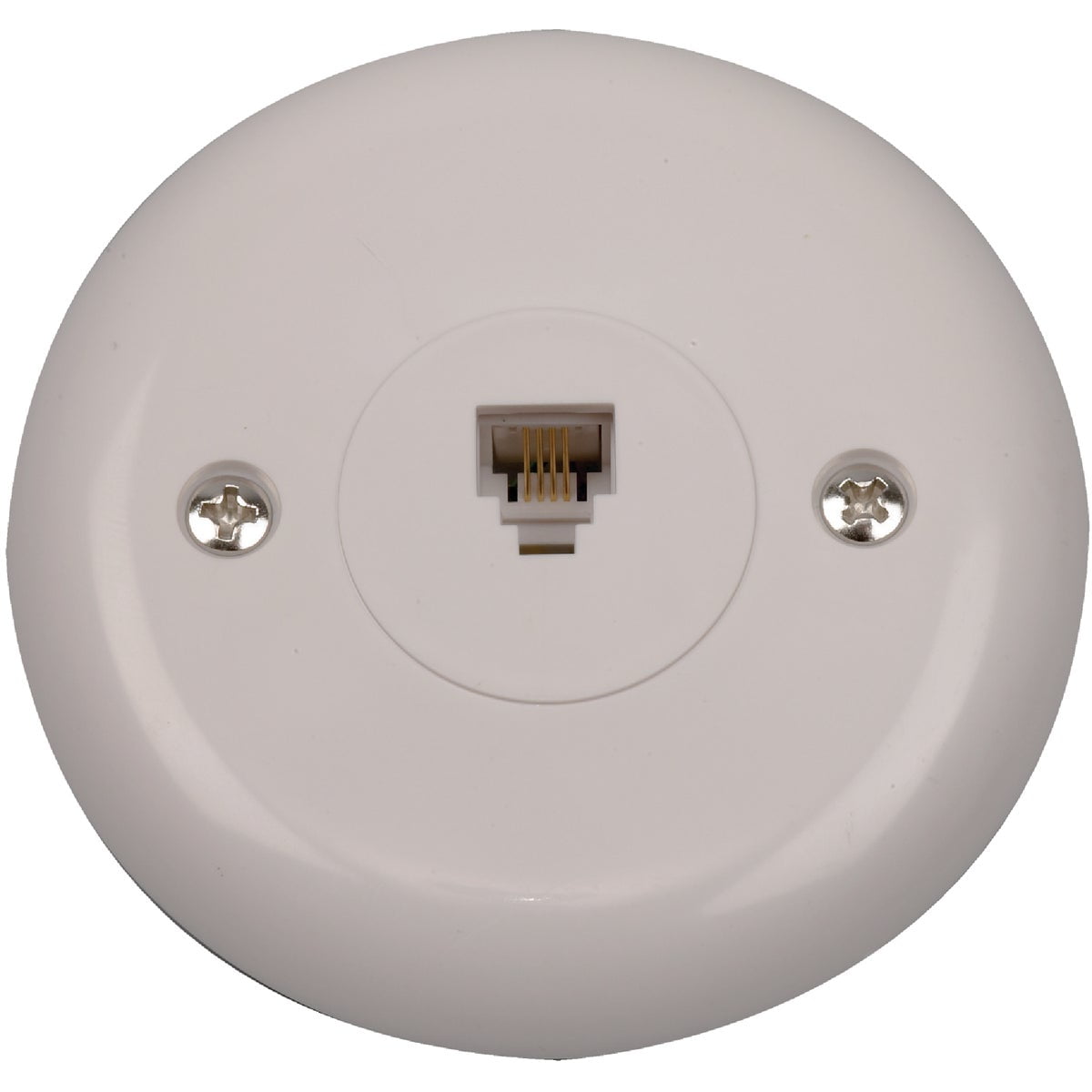 RCA White Flush Mount Round Telephone Jack TP248WHR