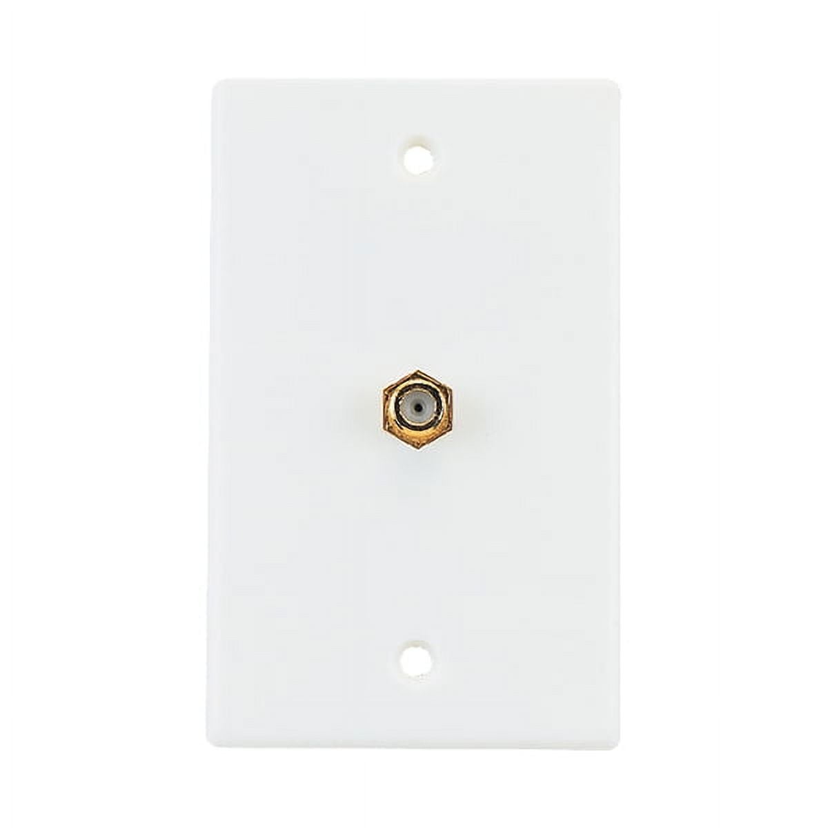 RCA White Single FConnector Coaxial Wall Plate VH61R1