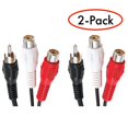 thumbnail image 1 of RCA Y-Adapter Cable 6” (1 RCA Male Plug to 2 RCA Female Jacks) – Pack 2, 1 of 1