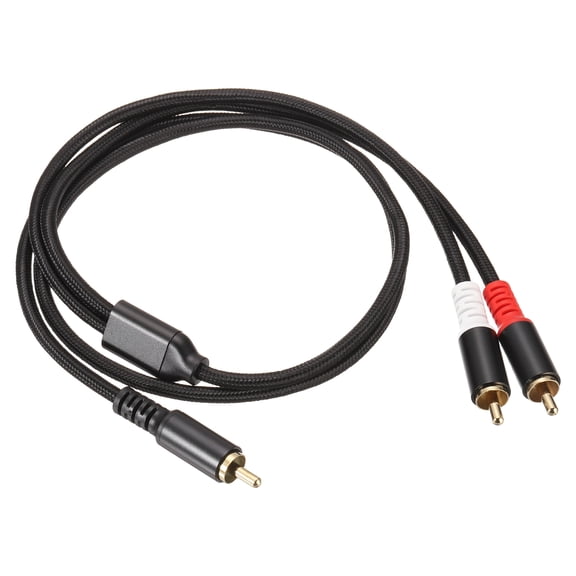 RCA Y Cable 3.3ft, 1 RCA Male to 2 RCA Male Y Splitter Stereo Audio Subwoofer Cable for Home Theater, HDTV