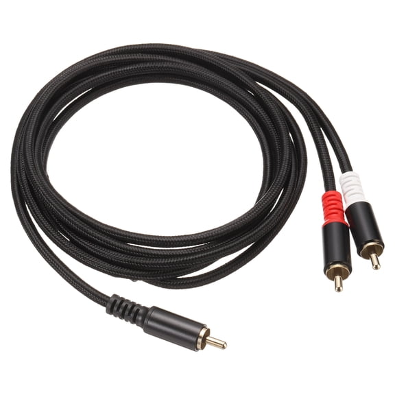 RCA Y Cable 6.6ft, 1 RCA Male to 2 RCA Male Y Splitter Stereo Audio Subwoofer Cable for Home Theater, HDTV