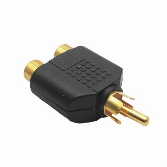 RCA Y Splitter Plug Adapter 1 Male to 2 Female Auditory Video Connector for TV and Speaker Systems