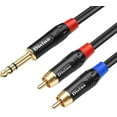 RCA to 1/4 Insert Cable, 6.35mm TRS Male to Dual RCA Audio Y Splitter