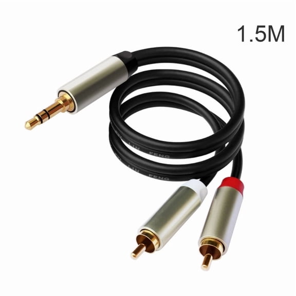 RCA to 3.5mm AUX Cable, 3.5mm 1/8 to RCA 2-Male Headphone Jack Adapter Y Splitter Premium Stereo Audio Cord for Tablets