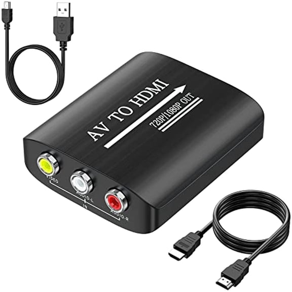 RCA to HD,AV to HD Converter,Composite to HD Converter Compatible with WII,PS One,PS2,PS3,STB,Xbox,VHS,VCR,Blue-Ray DVD