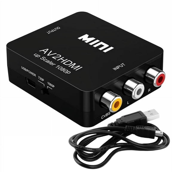 Crazyview RCA to HDMI Converter Adapter AV 1080P For TV Audio Video Composite CVBS AV2HDMI