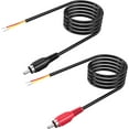RCA to Speaker Wire Adapter, 18AWG 2 Pack 3ft RCA Male Plug to Bare