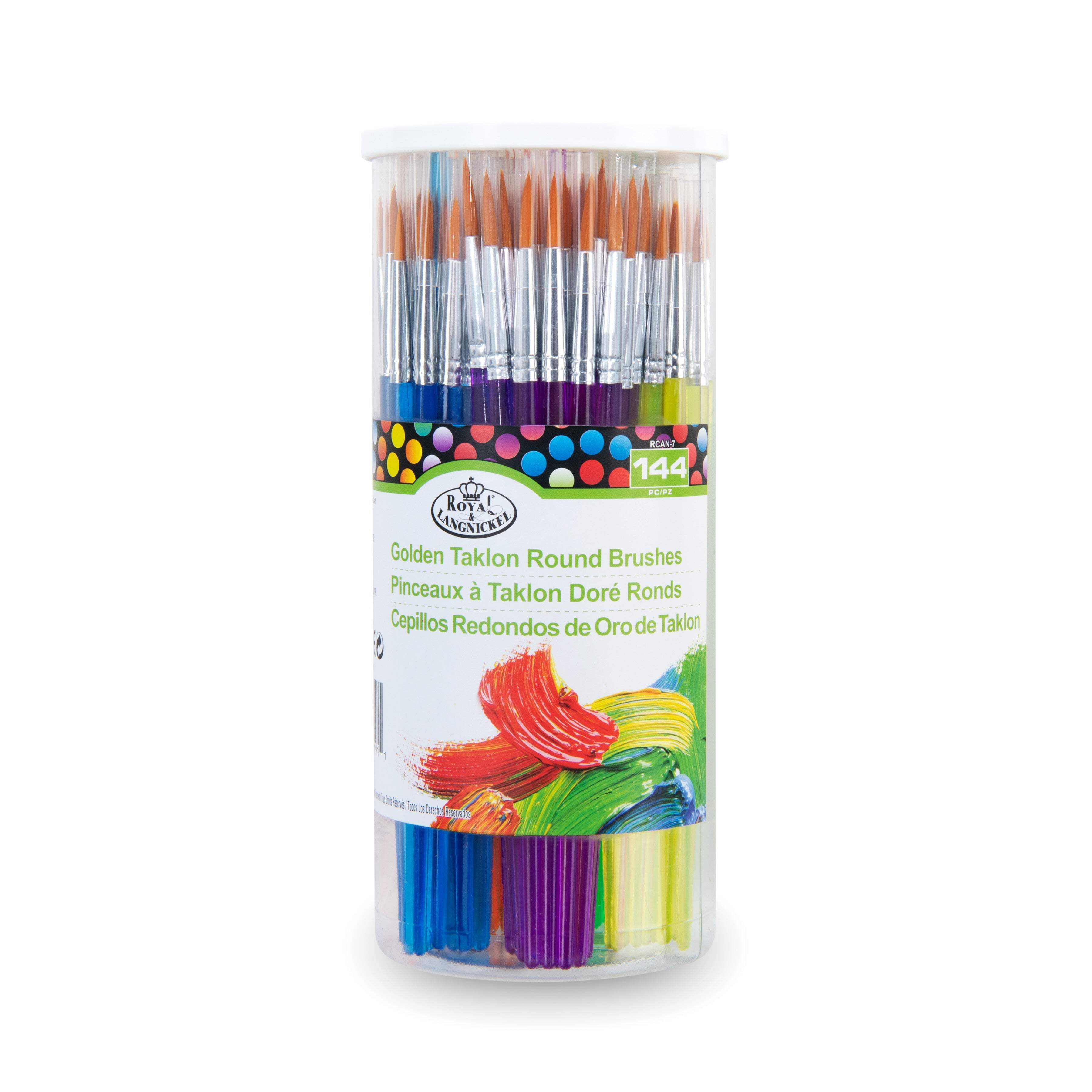 RCAN-7 | Gold Taklon Round Brushes - 144pc
