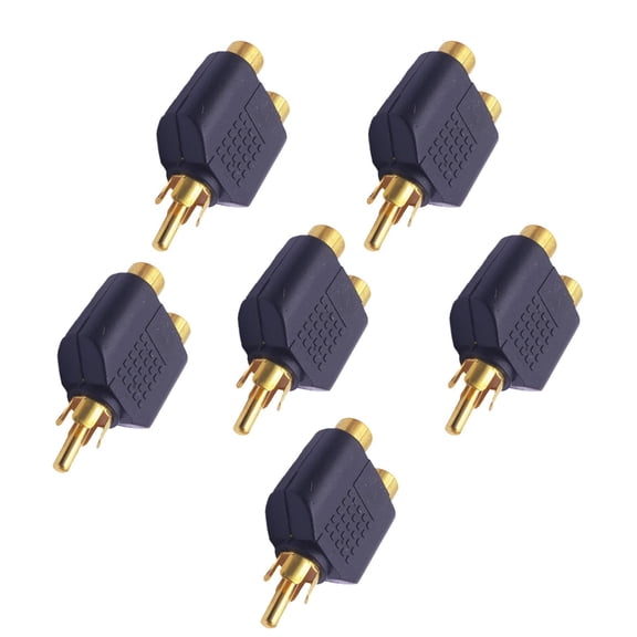 RCAs Splitter 1 Male 2 Female Adapter Set Of 6 for Sound Visual Equipment
