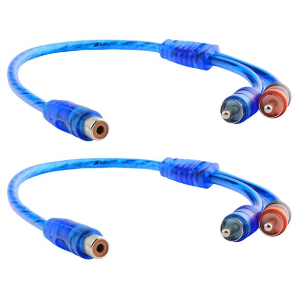 RCAs Y Adapters Splitter Cable 1 Male to 2 Female, Car Sound Converters for Car Sound TV Home Theater Subwoofer