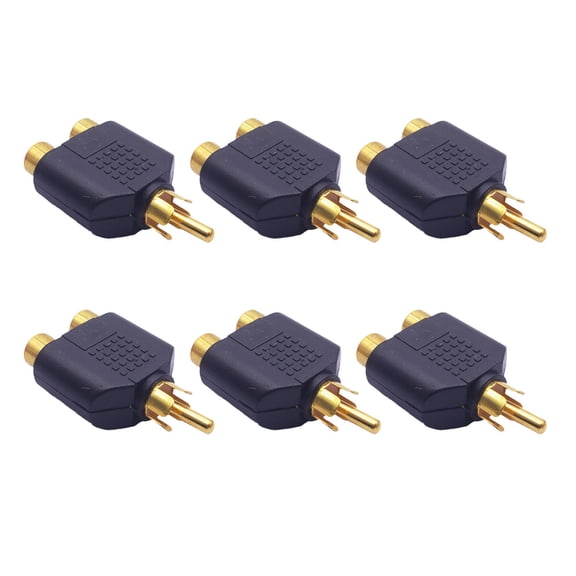 RCAs Y Splitter 6Pieces 1 Male to 2 Female RCAs Splitter for Sound Video Devices