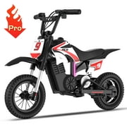 RCB R9XPro 36V Electric Dirt Bike for Kids,350W Electric Motorcycle,3 Speeds up to 15.5mph,10-mile Range,Ages 5+,Red