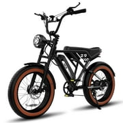 RCB 750W Electric Bike, 48V/15Ah Removable Li-Ion Battery, 20" 4.0 Fat Tire Electric Mountain Bicycle,15.5MPH Ebike for Adults UL2849