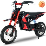 RCB Electric Dirt Bike, 36 V Electric Toy Motorcycle,300w & 9.3Miles,3 Speed Modes Electric Motocross for Kids Ages 3-12 Red