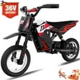 thumbnail image 1 of RCB R9X Electric Dirt Bike,36V-300W-10Miles,3 Speed Modes up to 15.5mph,12 inch electric motorcycle for boys and girls,Red, 1 of 9