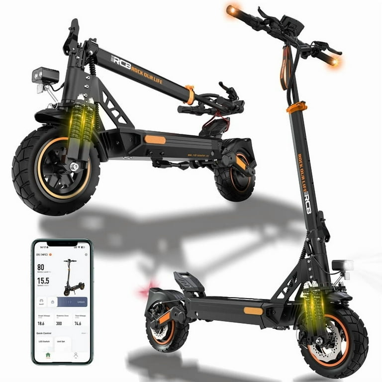 RCB D5PRO Electric Scooter Adult,1600W Peak Motor, 48V27Ah Battery