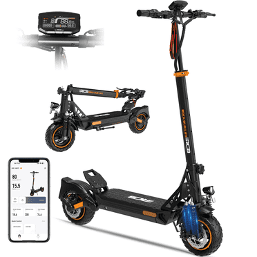 Electric Scooter for Adults, Max 70 Miles Range, 1000W Motor, 48V 27Ah Battery, 10" Anti-Flat Tires, Dual Shocks, APP Control - D5