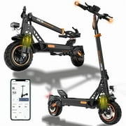 RCB D5PRO Electric Scooter Adult,1600W Peak Motor, 48V27Ah Battery, Up to 80 Miles Range, 10"Anti-Flat Off-Road Tires, Dual Brakes&Dual Suspension, Foldable Commuter Scooter with App & NFC