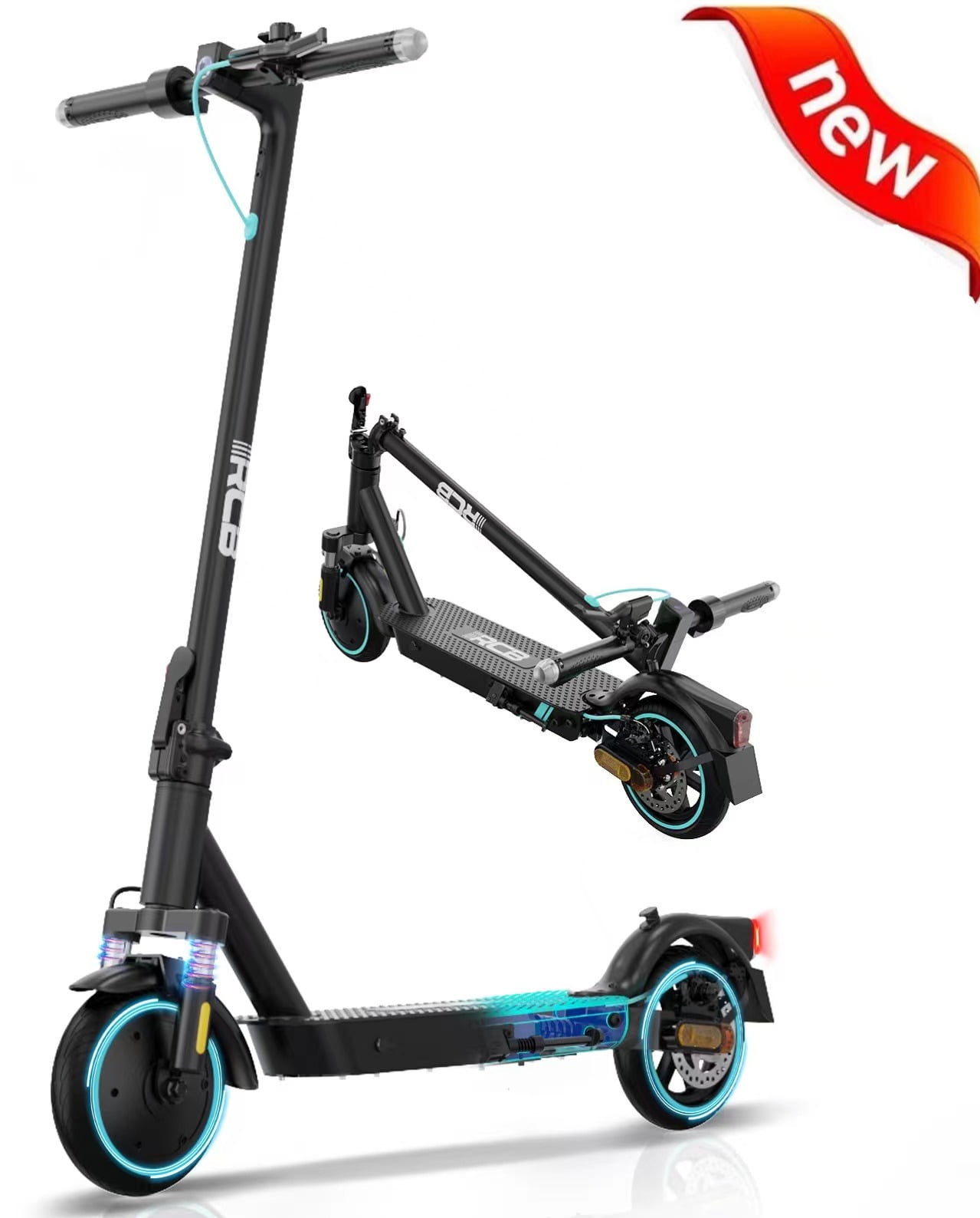 RCB Trottinette Electrique Adulte 10 Pouces,Scooter électrique  350W/500W,APP Contrôle, 3 modes-25Km/h Vitesse Max, Scooter électrique  Portable pour Adulte/Adolescent