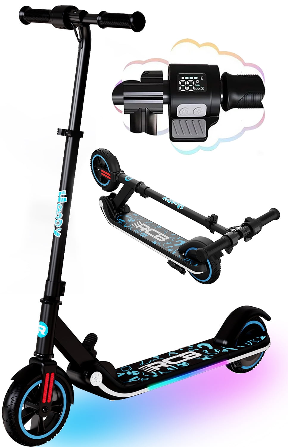 RCB Electric Scooter for Kids Ages 6-12, 200w, up to 10 Mph