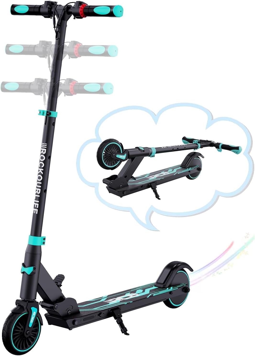RCB Electric Scooter for Kids Ages 8-16, Lightweight Foldable