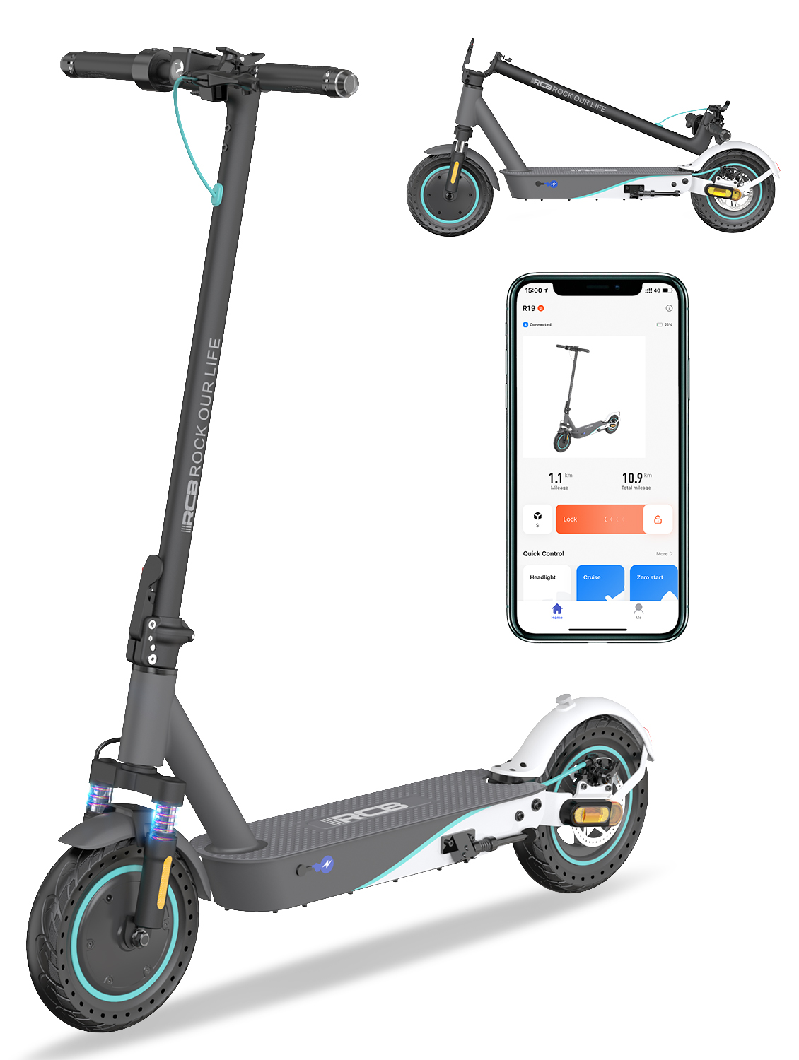 Electric Scooter with 48V 1000W Motor for Student Lady Men's Adults