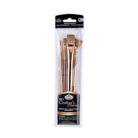 RCC PRO102-ZP | Crafter's Choiceâ„¢ Pro 4pc Synthetic Sable Variety Brush Set