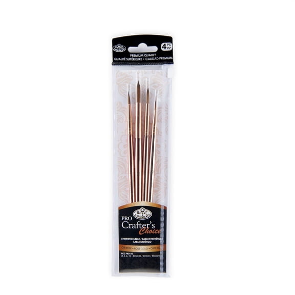 RCC PRO110-ZP | Crafter's Choice™ Pro 4pc Synthetic Sable Round Brush Set