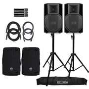 RCF ART 735-A MK5 Active 1400W 2-Way 15" Powered Speaker 2-Pack with Stand & Covers Package