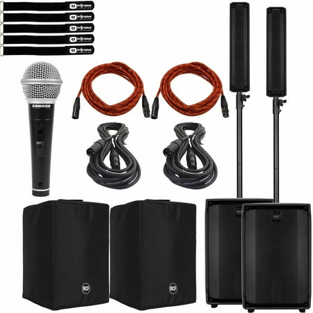 RCF Evox J8 Active Two Way Portable Arrays with Covers & Cables Dual Package
