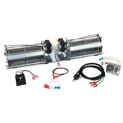 RCFK Fireplace Dual Blower Fan Kit for Wood Fireplaces Bearing, Quiet