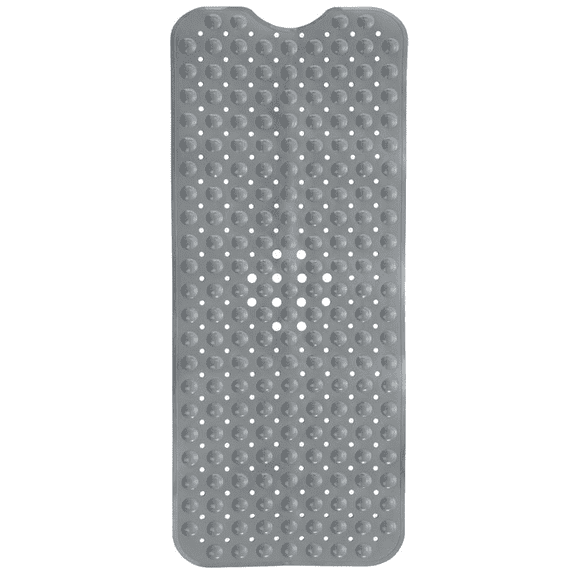 RCH Bath Tub Mat Non-Slip 40 x 16 Inch - Shower Mat for Bathtub with Suction Cups - Machine Washable (LIGHT GREY)