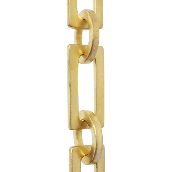 RCH Hardware CH-11-AD-3 Decorative Solid Brass Chain for Hanging, Lighting-Rectangular Square Edge with Circular Connecting Rings and Unwelded Links (3 ft/1 Yard)