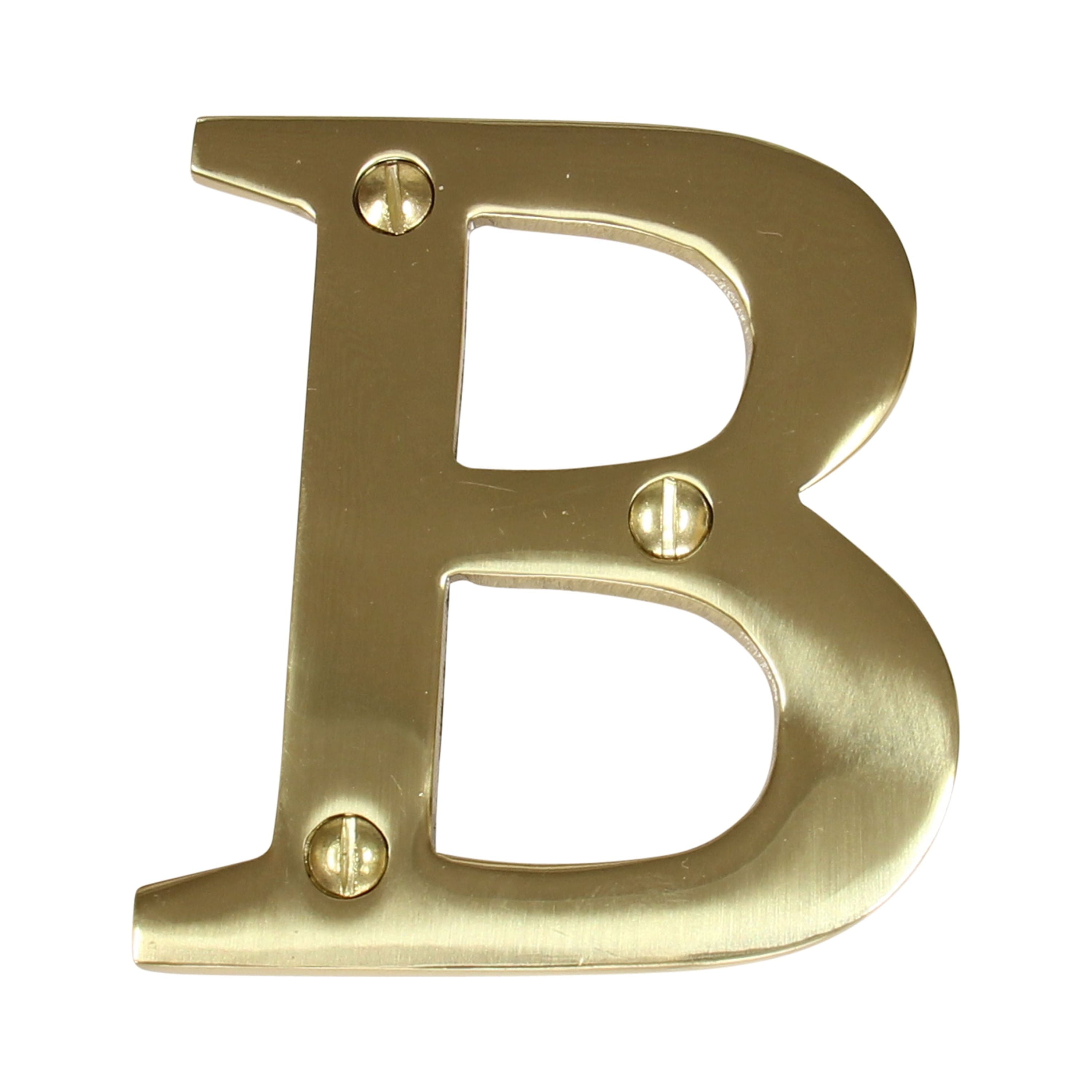 3-Inch Polished Brass House Letter B