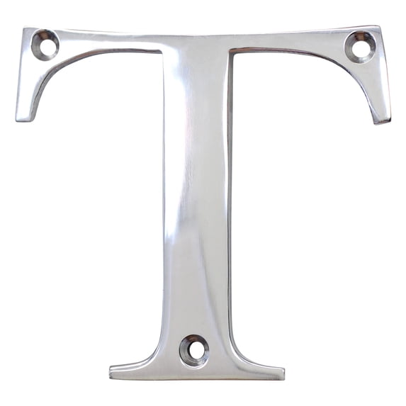 RCH Hardware LT-BR2350-75 Brass House Letter, 3 Inch, Polished Chrome