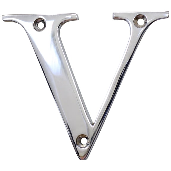 RCH Hardware LT-BR2350-75 Brass House Letter, 3 Inch, Polished Chrome