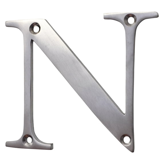 RCH Hardware LT-BR2350-75 Brass House Letter, 3 Inch, Satin Chrome