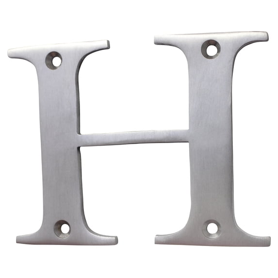 RCH Hardware LT-BR2350-75 Brass House Letter, 3 Inch, Satin Chrome