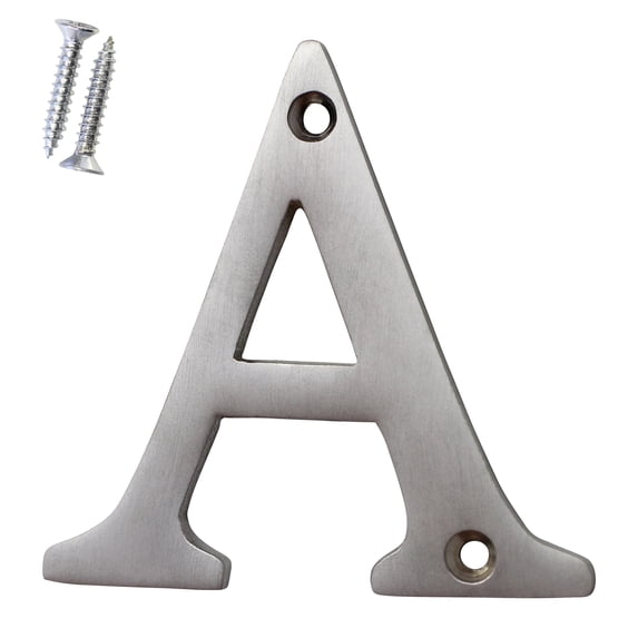 RCH Hardware LT-BR2350-75 Brass House Letter, 3 Inch, Satin Chrome