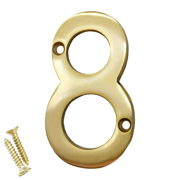 RCH Hardware NO-BR2270-75 Brass House Number, 3 Inch, Polished Brass