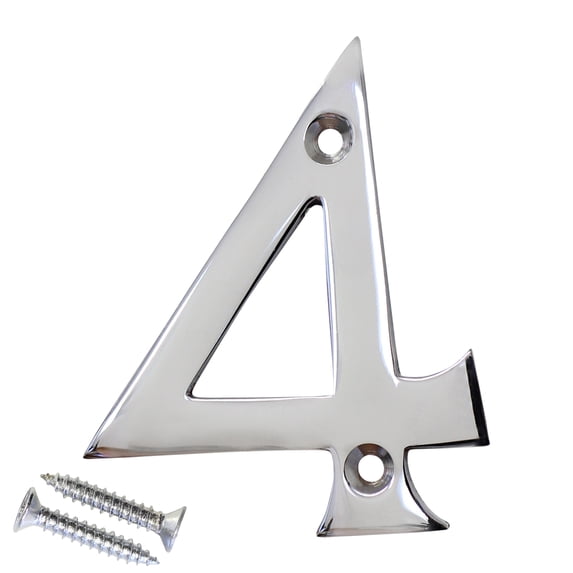 RCH Hardware NO-BR2270-75 Brass House Number, 3 Inch, Polished Chrome
