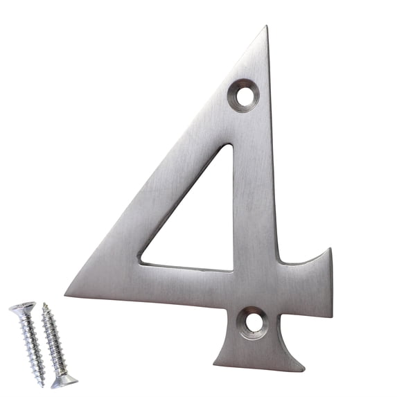 RCH Hardware NO-BR2270-75 Brass House Number, 3 Inch, Satin Chrome