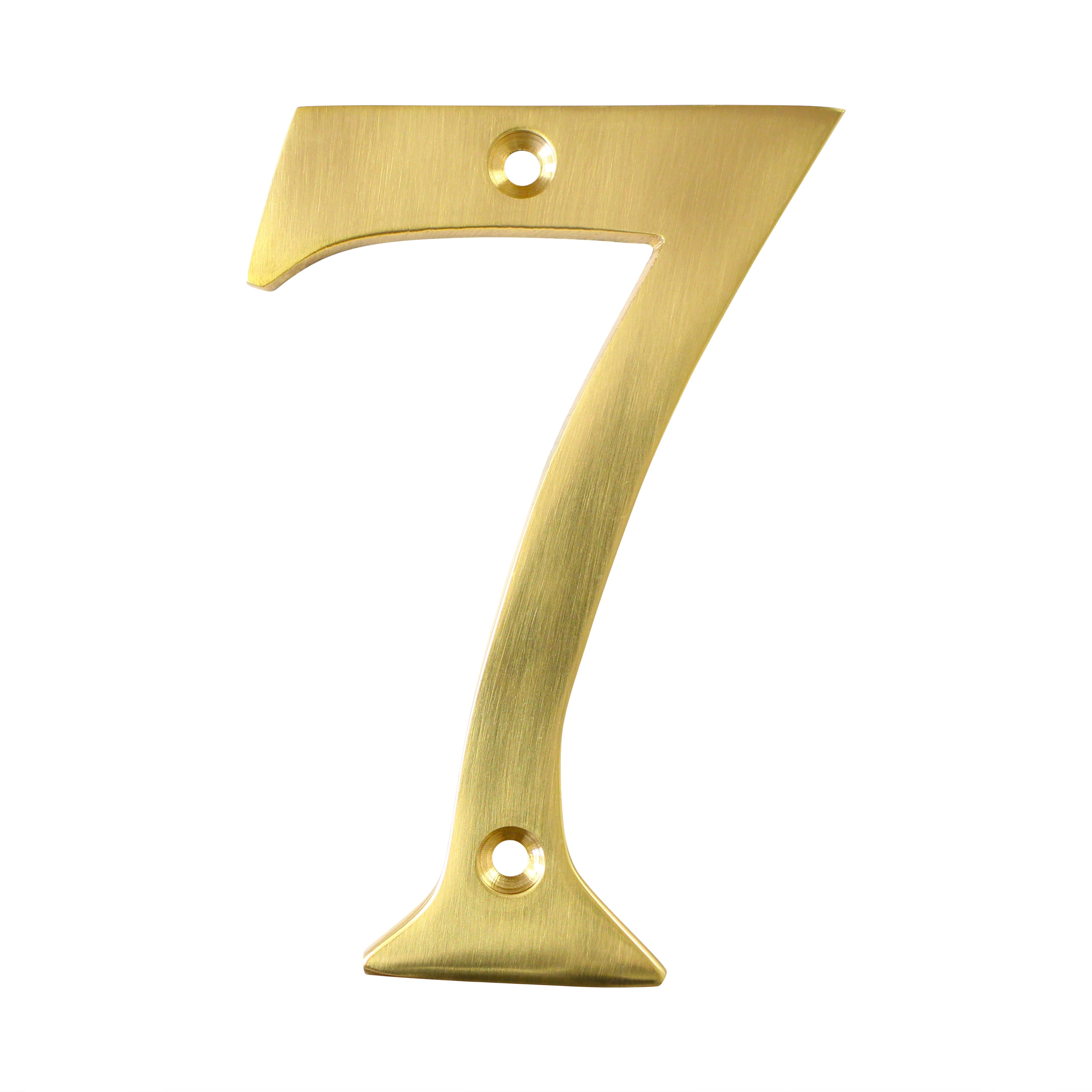 Polished Brass 4-Inch Metal House Number 7