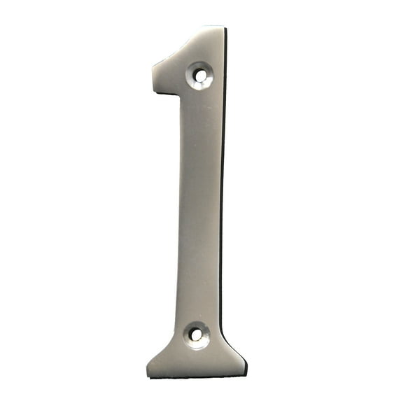 RCH Hardware NO-BR2271-100 Brass House Number, 4 Inch, Satin Chrome
