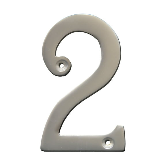 RCH Hardware NO-BR2271-100 Brass House Number, 4 Inch, Satin Chrome