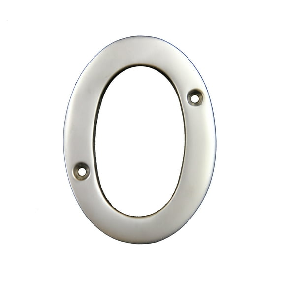 RCH Hardware NO-BR2271-100 Brass House Number, 4 Inch, Satin Chrome
