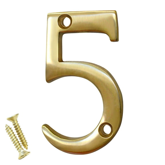 RCH Hardware NO-BR235-50 Brass House Number, 2 Inch, Polished Brass