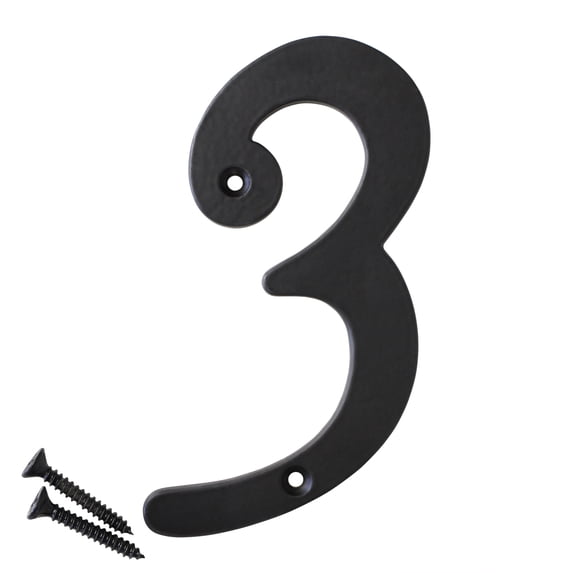RCH Hardware NO-IR530-127 Iron House Number, 5 Inch, Black