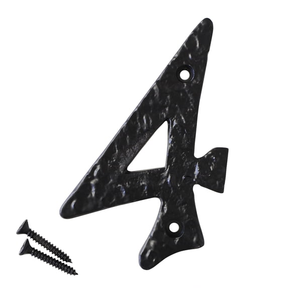 RCH Hardware NO-IR830-100 Iron House Number, 4 Inch, Black
